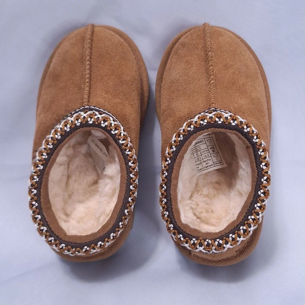 UGG Tasman II Slipper Toddler Size 7 Chestnut Suede Slip-on Baby 2-3T‎ EUC